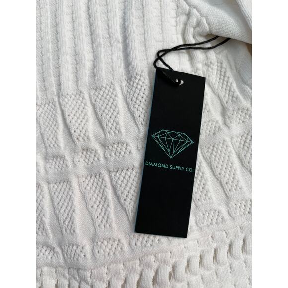 DIAMOND SUPPLY CO. Women's Quartz Varsity White Cardigan Sz L NWT - Picture 5 of 10